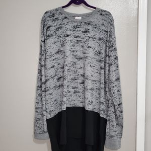 LuLaRoe LS Hudson 3X Gray Black New w/o Tags!